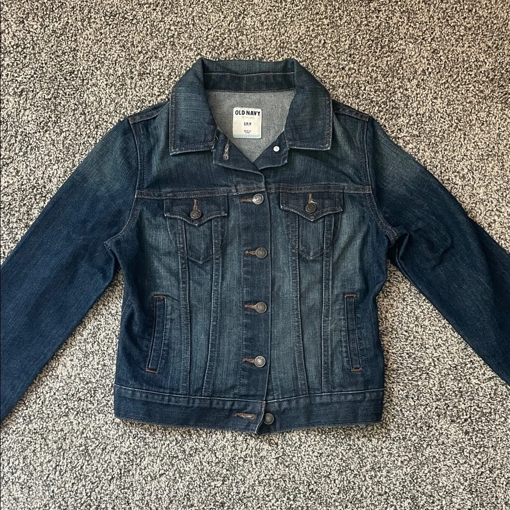 Old Navy Women's Dark Blue Denim Jean Jacket Size Small - Picture 1 of 4